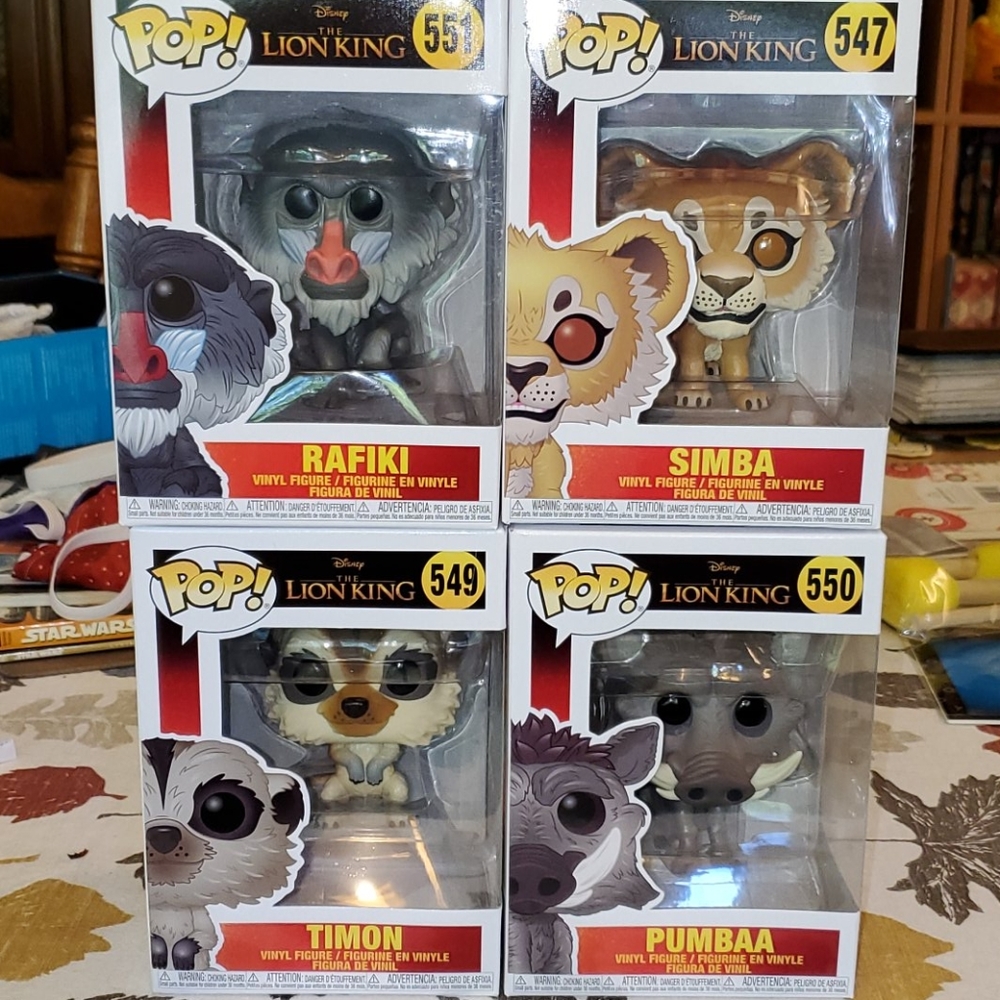 4 Lion King Funko Pops NIB